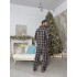 Піжама чоловіча COSY з фланелі (штани+сорочка) клітина синьо-коричнева