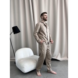 Піжама чоловіча COSY з cатину (штани+сорочка), Iced Coffee Піжама чоловіча COSY з cатину (штани+сорочка), Iced Coffee