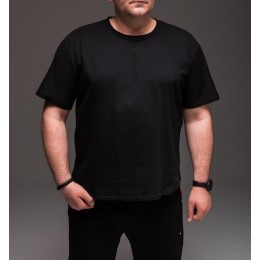 Чоловіча чорна футболка великі розміри "Casual" Чоловіча чорна футболка великі розміри "Casual"