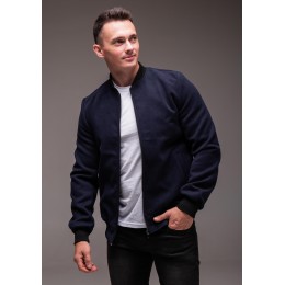 Чоловічий синій бомбер з кашеміру casual Чоловічий синій бомбер з кашеміру casual