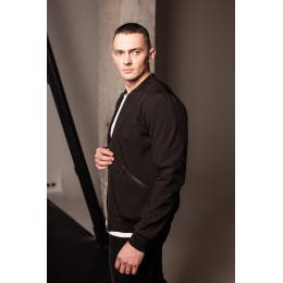 Чоловіча чорна куртка бомбер Softshell "Slant pockets" Чоловіча чорна куртка бомбер Softshell "Slant pockets"