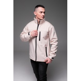 Чоловіча куртка на флісі без капюшона Softshell бежева