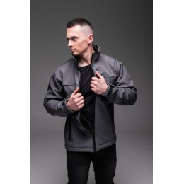 Чоловіча куртка на флісі без капюшона Softshell сіра