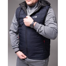 Чоловічий утеплений жилет синій TNF великі розміри Чоловічий утеплений жилет синій TNF великі розміри