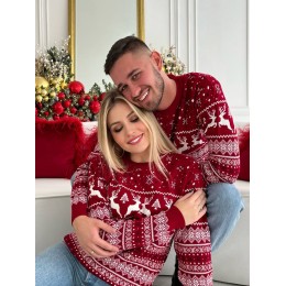 Теплий светр M-XL червоний D-049 Теплий светр M-XL червоний D-049