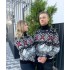 Теплий светр M-XL "Орнамент" чорний D-007