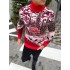 Теплий светр M-XL "Будинок з оленями" червоний D-018 Теплий светр M-XL "Будинок з оленями" червоний D-018