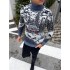 Теплий светр M-XL "Будинок з оленями" джинс D-017 Теплий светр M-XL "Будинок з оленями" джинс D-017