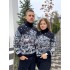 Теплий светр M-XL "Засніжений ліс" синій D-022
