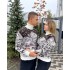 Теплий светр M-XL "Засніжений ліс" білий D-019