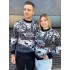 Теплий светр M-XL "Будиночок без горла" синій D-041 Теплий светр M-XL "Будиночок без горла" синій D-041