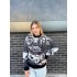 Теплий светр M-XL "Будиночок без горла" синій D-041 Теплий светр M-XL "Будиночок без горла" синій D-041