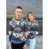 Теплий светр M-XL "Будиночок без горла" джинс D-040