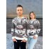 Теплий светр M-XL "Будиночок без горла" білий D-039 Теплий светр M-XL "Будиночок без горла" білий D-039