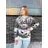 Теплий светр M-XL "Будиночок без горла" білий D-039 Теплий светр M-XL "Будиночок без горла" білий D-039
