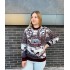 Теплий светр M-XL "Будиночок без горла" бордовий D-038 Теплий светр M-XL "Будиночок без горла" бордовий D-038