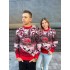 Теплий светр M-XL "Будиночок без горла" червоний D-042 Теплий светр M-XL "Будиночок без горла" червоний D-042
