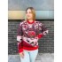 Теплий светр M-XL "Будиночок без горла" червоний D-042 Теплий светр M-XL "Будиночок без горла" червоний D-042