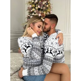 Теплий светр M-XL білий D-051 Теплий светр M-XL білий D-051