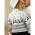 Теплий светр M-XL Білий з горлом D-053