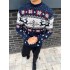 Теплий светр M-XXL "Новорічний олень" синій D-055 Теплий светр M-XXL "Новорічний олень" синій D-055
