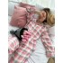 Женская пижама из муслина COSY розовато-серая клетка(рубашка+штаны) Женская пижама из муслина COSY розовато-серая клетка(рубашка+штаны)