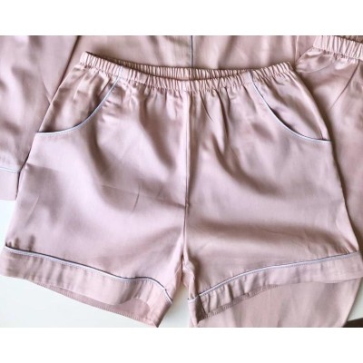 Піжамні шорти з сатину Pearl COSY пильна пудра